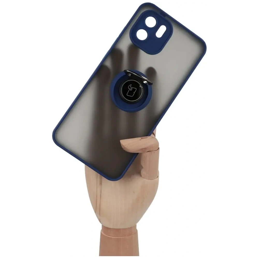 Hurtownia GSM - Etui z uchwytem na palec Bizon Case Hybrid Ring do Xiaomi Redmi A1 przydymione z granatową ramką - BIZ2232 - {ean13} - Hurt