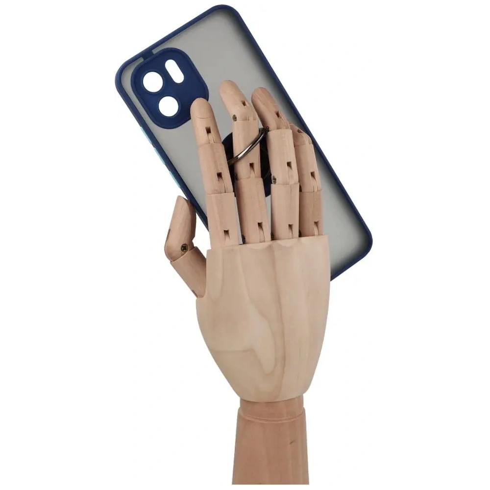 Hurtownia GSM - Etui z uchwytem na palec Bizon Case Hybrid Ring do Xiaomi Redmi A1 przydymione z granatową ramką - BIZ2232 - {ean13} - Hurt