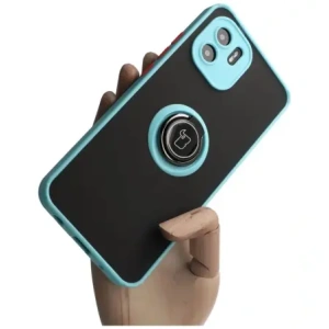 Hurtownia GSM - Etui z uchwytem na palec Bizon Case Hybrid Ring do Xiaomi Redmi A1 przydymione z jasnoniebieską ramką - BIZ2240 - {ean13} - Hurt