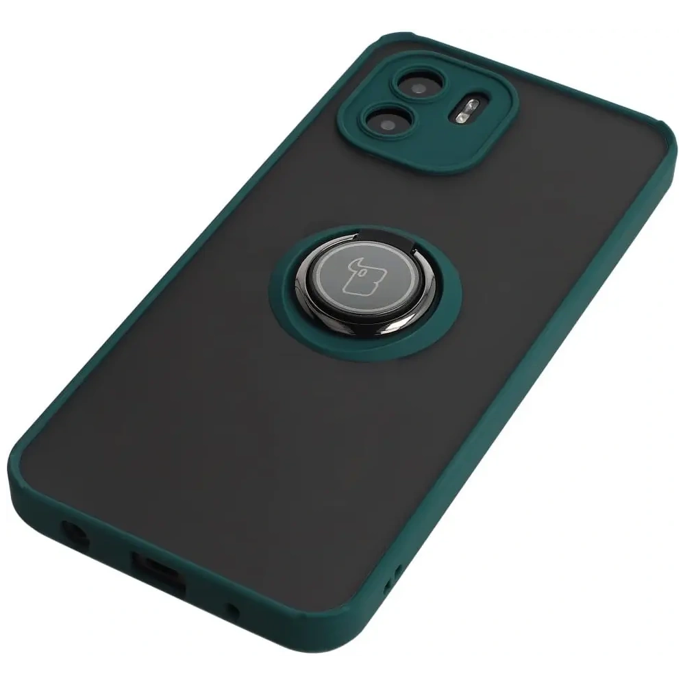 Hurtownia GSM - Etui s úchytem na prst Bizon Case Hybrid Ring pro Xiaomi Redmi A1 kouřové s tmavě zeleným rámečkem - BIZ2245 - {ean13} - Hurt