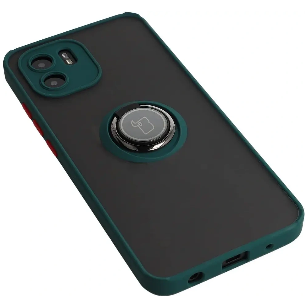 Hurtownia GSM - Etui s úchytem na prst Bizon Case Hybrid Ring pro Xiaomi Redmi A1 kouřové s tmavě zeleným rámečkem - BIZ2245 - {ean13} - Hurt