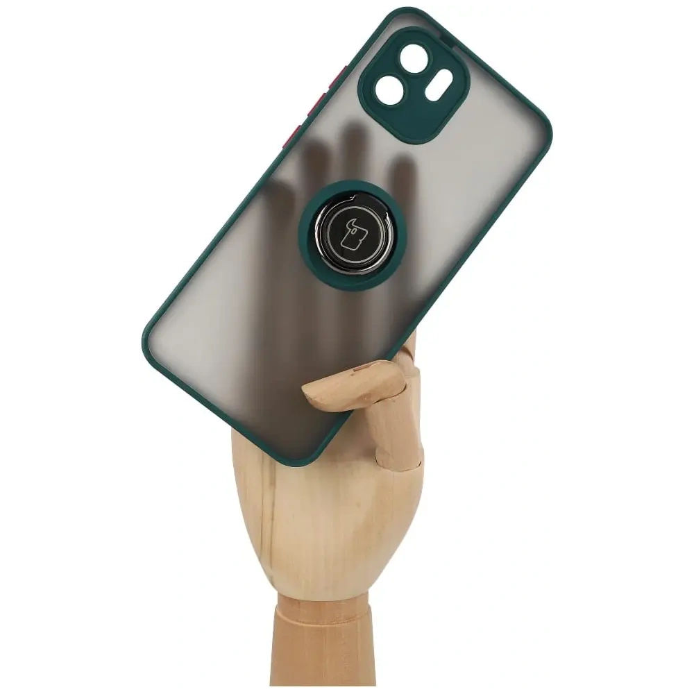 Hurtownia GSM - Etui s úchytem na prst Bizon Case Hybrid Ring pro Xiaomi Redmi A1 kouřové s tmavě zeleným rámečkem - BIZ2245 - {ean13} - Hurt