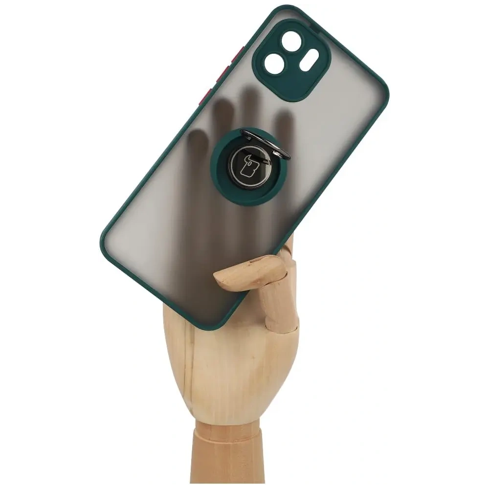 Hurtownia GSM - Etui s úchytem na prst Bizon Case Hybrid Ring pro Xiaomi Redmi A1 kouřové s tmavě zeleným rámečkem - BIZ2245 - {ean13} - Hurt