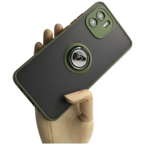Hurtownia GSM - Etui z uchwytem na palec Bizon Case Hybrid Ring do Xiaomi Redmi A1 przydymione z zieloną ramką - BIZ2246 - {ean13} - Hurt