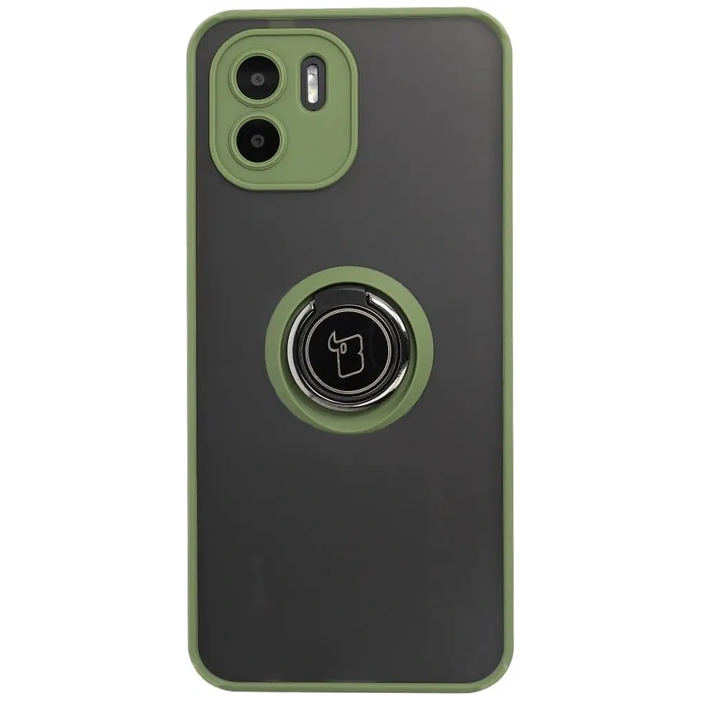 Wholesale Bizon Case Hybrid Ring Xiaomi Redmi A1 smoky with a green frame - BIZ2246 - {ean13} - Hurt