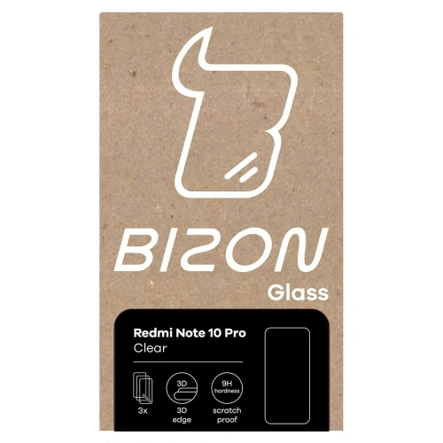 Szkło hartowane Bizon Glass Clear - 3 szt. + obiektyw Redmi Note 10 Pro