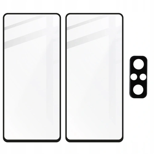 Szkło hartowane Bizon Glass Edge - [2 PACK] + ochrona na obiektyw Redmi Note 10 Pro czarne