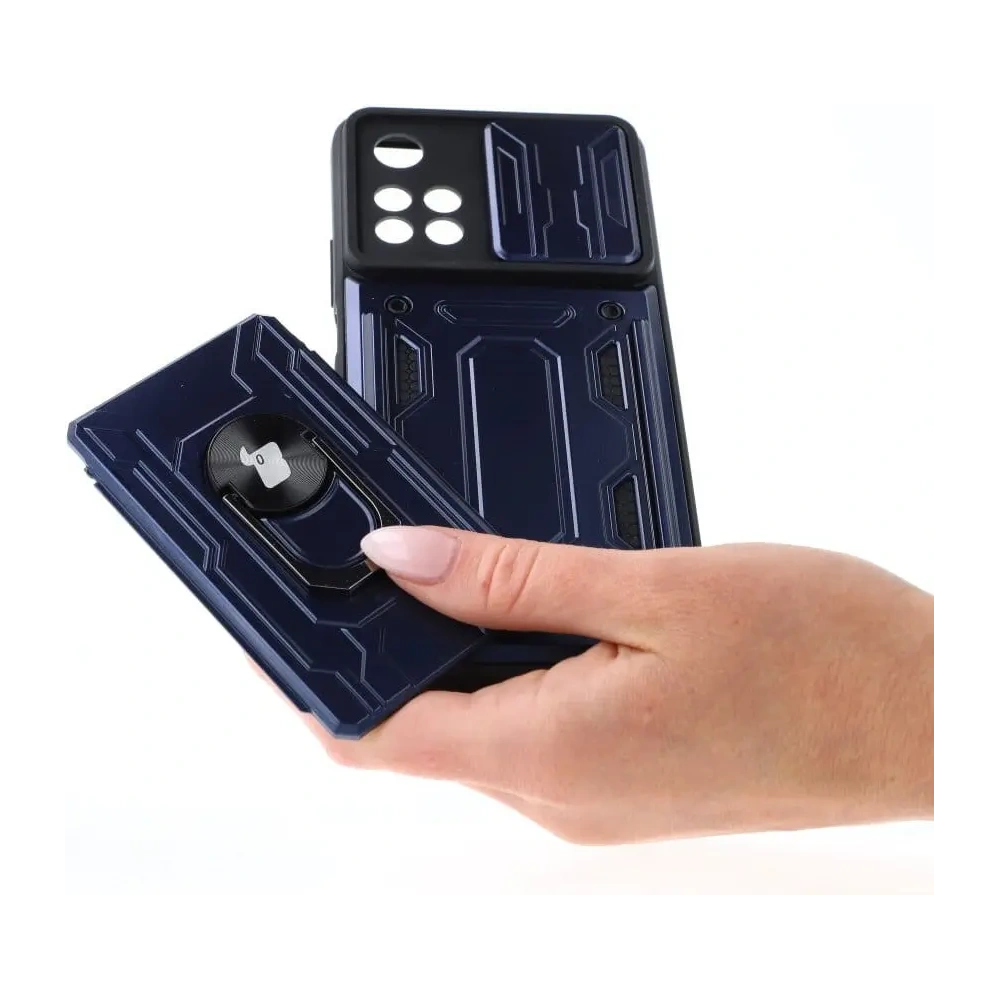 Hurtownia GSM - Etui Bizon Case Camshield Card Slot Ring do Xiaomi Redmi Note 11 Pro+ 5G modré - BIZ2270 - {ean13} - Hurt