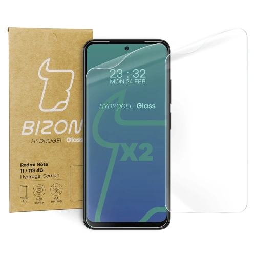 Folia hydrożelowa na ekran Bizon Glass Hydrogel Redmi Note 11 / 11s [2 PACK]