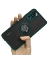 Bizon Case Hybrid Ring Xiaomi Redmi Note 11 / 11S 4G fumuriu cu un cadru verde închis