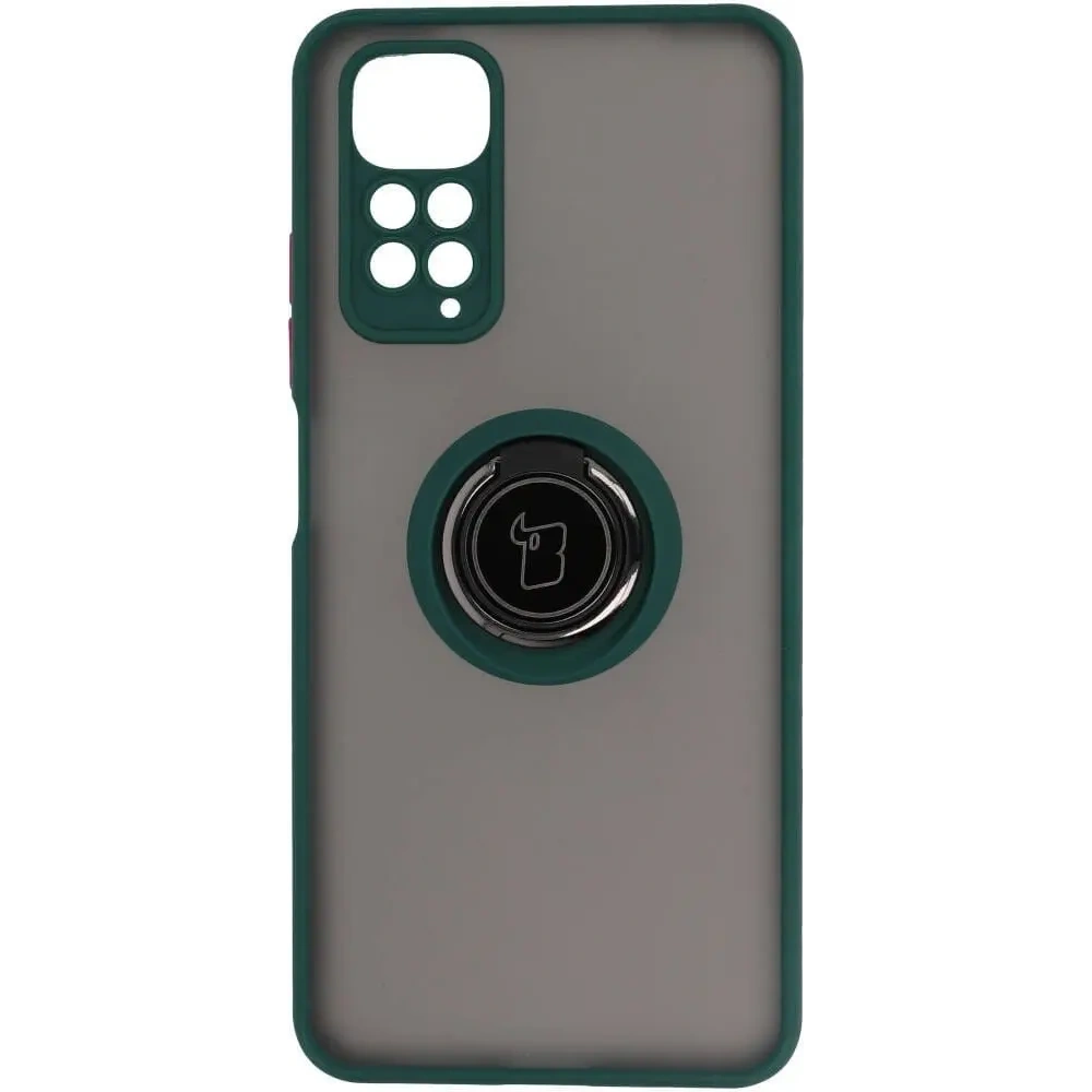 Hurtownia GSM - Bizon Case Hybrid Ring Xiaomi Redmi Note 11 / 11S 4G fumuriu cu un cadru verde închis - BIZ2276 - {ean13} - Hurt