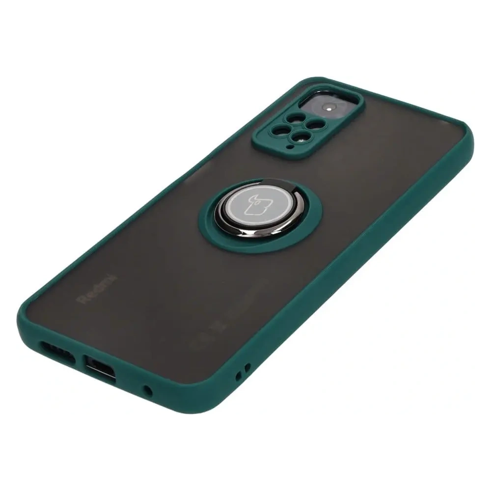 Hurtownia GSM - Bizon Case Hybrid Ring Xiaomi Redmi Note 11 / 11S 4G fumuriu cu un cadru verde închis - BIZ2276 - {ean13} - Hurt