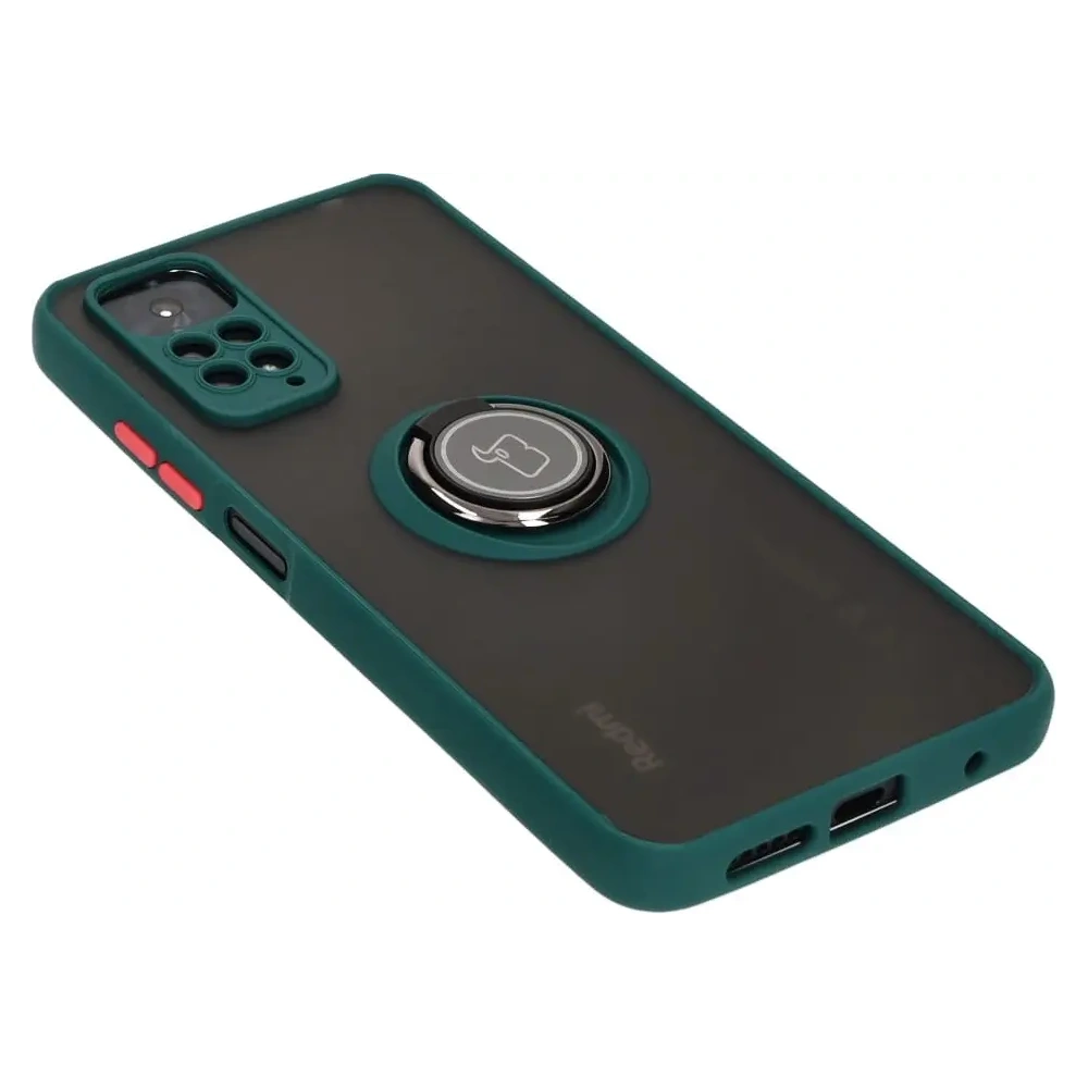 Hurtownia GSM - Bizon Case Hybrid Ring Xiaomi Redmi Note 11 / 11S 4G fumuriu cu un cadru verde închis - BIZ2276 - {ean13} - Hurt