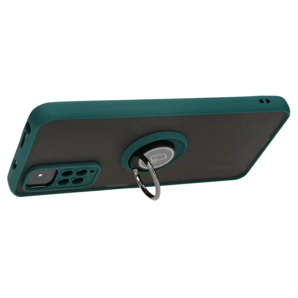 Hurtownia GSM - Bizon Case Hybrid Ring Xiaomi Redmi Note 11 / 11S 4G fumuriu cu un cadru verde închis - BIZ2276 - {ean13} - Hurt