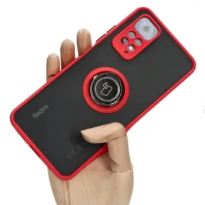 Hurtownia GSM - Bizon Case Hybrid Ring Xiaomi Redmi Note 11 / 11S 4G füstös piros kerettel - BIZ2278 - {ean13} - Hurt