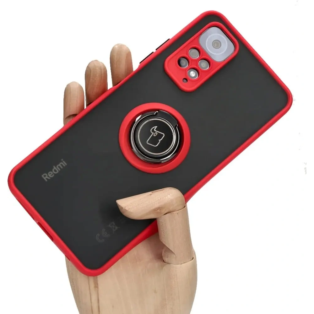 Wholesale Bizon Case Hybrid Ring Xiaomi Redmi Note 11 / 11S 4G smoky with a red frame - BIZ2278 - {ean13} - Hurt