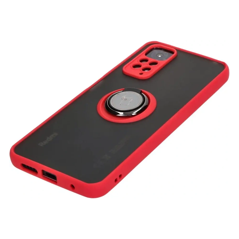 Hurtownia GSM - Bizon Case Hybrid Ring Xiaomi Redmi Note 11 / 11S 4G füstös piros kerettel - BIZ2278 - {ean13} - Hurt