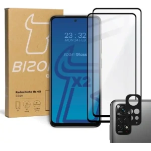 Wholesale Bizon Glass Edge tempered glass - [2 PACK] + lens protection Redmi Note 11s 4G black - BIZ2282 - {ean13} - Hurt