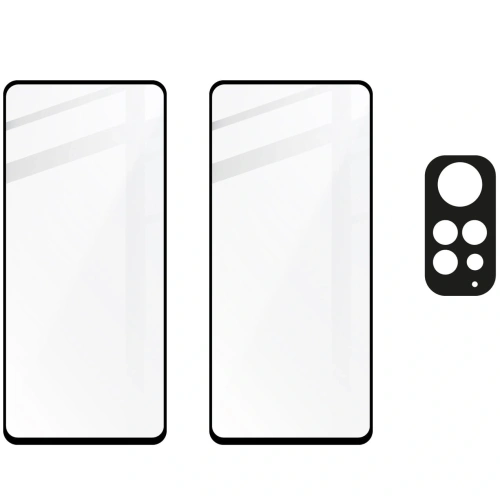 Szkło hartowane Bizon Glass Edge - [2 PACK] + ochrona na obiektyw Redmi Note 11s 4G