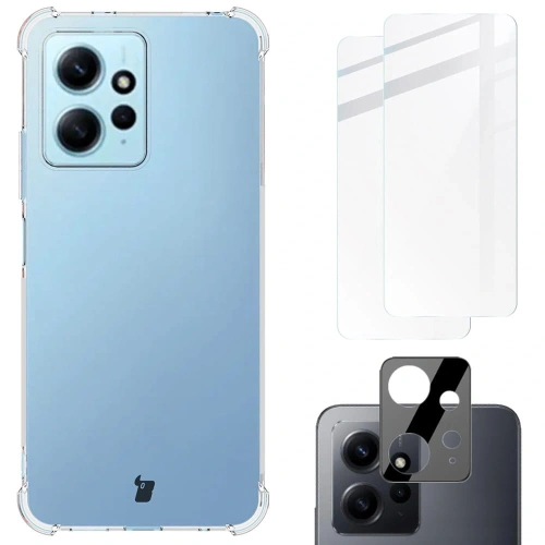 Etui + 2x szkło na ekran + obiektyw Bizon Case Clear Pack do Xiaomi Redmi Note 12 4G przezroczyste