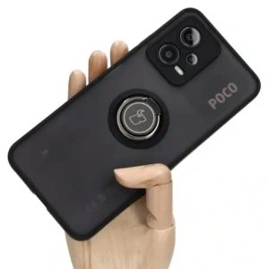Hurtownia GSM - Etui s úchopem na prst Bizon Case Hybrid Ring pro Xiaomi Poco X5 / Redmi Note 12 5G kouřové s černým rámem - BIZ2292 - {ean13} - Hurt