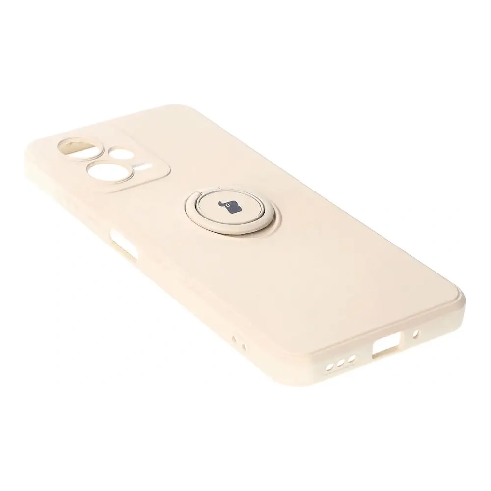 Hurtownia GSM - Etui Bizon Case Silicone Ring Sq do Xiaomi Redmi Note 12 5G/Poco X5 beżowe - BIZ2293 - {ean13} - Hurt