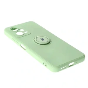 Etui Bizon Case Silicone Ring Sq do Xiaomi Redmi Note 12 5G/Poco X5 jasně zelené