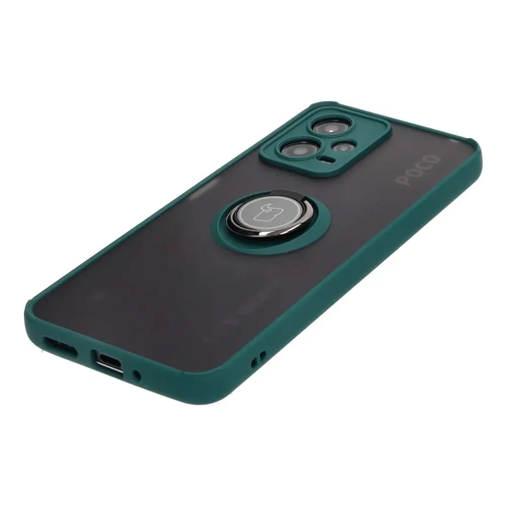 Wholesale Bizon Case Hybrid Ring Xiaomi Poco X5 / Redmi Note 12 5G smoky with a dark green frame - BIZ2299 - {ean13} - Hurt