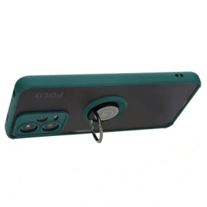 Hurtownia GSM - Etui z uchwytem na palec Bizon Case Hybrid Ring do Xiaomi Poco X5 / Redmi Note 12 5G przydymione z ciemnozieloną ramką - BIZ2299 - {ean13} - Hurt