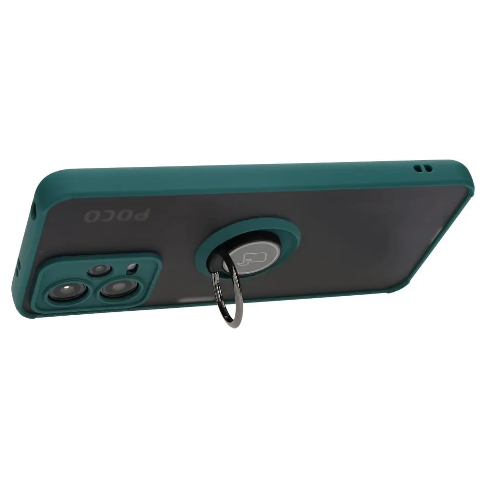 Wholesale Bizon Case Hybrid Ring Xiaomi Poco X5 / Redmi Note 12 5G smoky with a dark green frame - BIZ2299 - {ean13} - Hurt