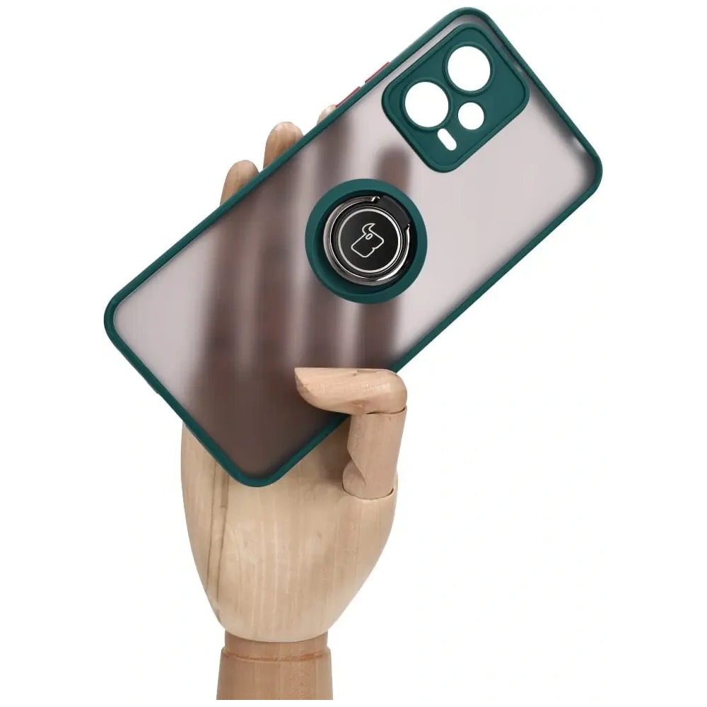 Wholesale Bizon Case Hybrid Ring Xiaomi Poco X5 / Redmi Note 12 5G smoky with a dark green frame - BIZ2299 - {ean13} - Hurt
