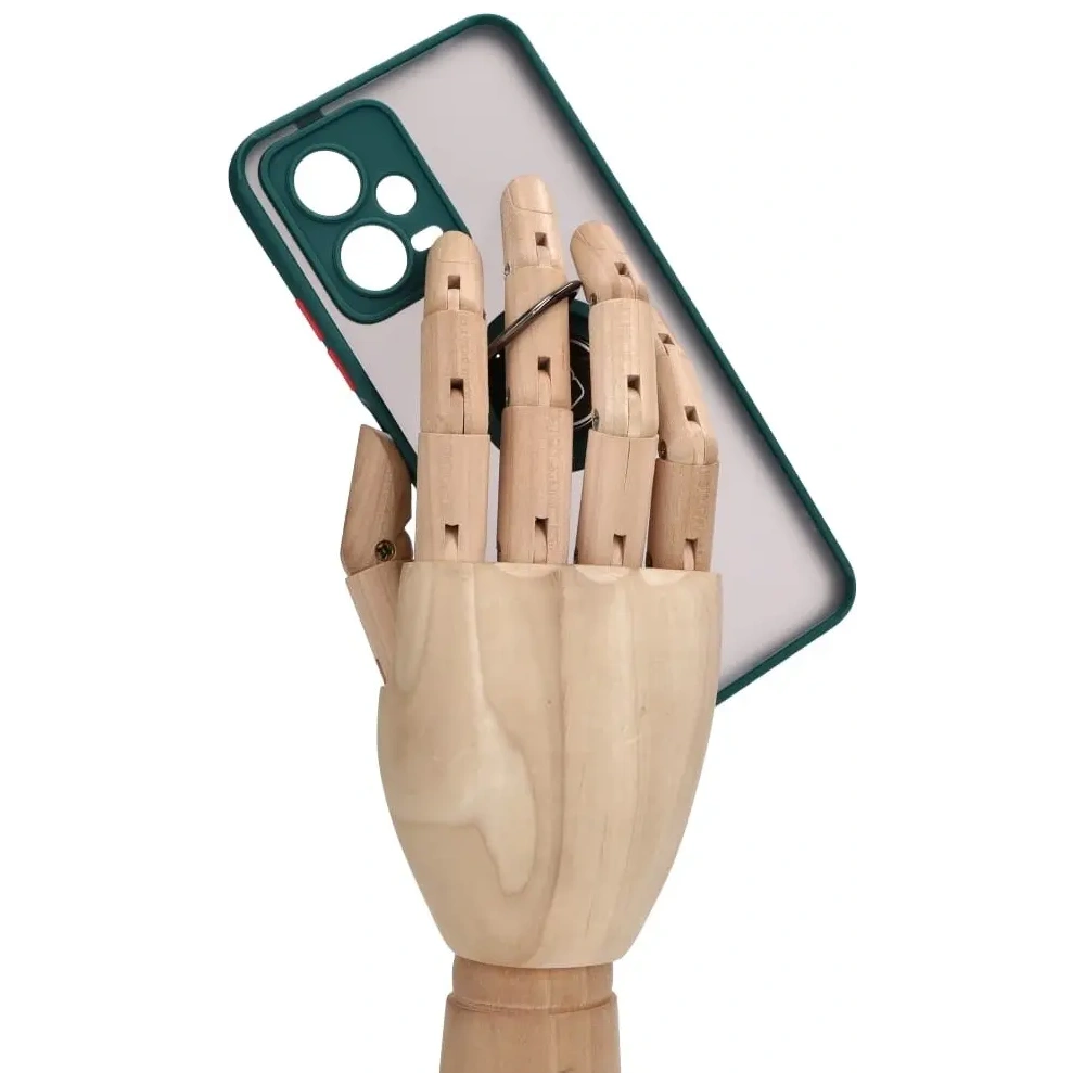 Wholesale Bizon Case Hybrid Ring Xiaomi Poco X5 / Redmi Note 12 5G smoky with a dark green frame - BIZ2299 - {ean13} - Hurt