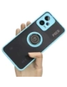 Hurtownia GSM - Bizon Case Hybrid Ring Xiaomi Poco X5 / Redmi Note 12 5G rauchig mit einem hellblauen Rahmen - BIZ2300 - {ean13} - Hurt