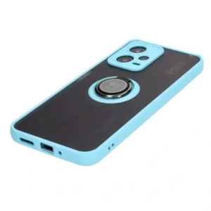 Hurtownia GSM - Bizon Case Hybrid Ring Xiaomi Poco X5 / Redmi Note 12 5G fumurii cu un cadru albastru deschis - BIZ2300 - {ean13} - Hurt
