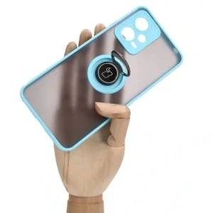 Hurtownia GSM - Bizon Case Hybrid Ring Xiaomi Poco X5 / Redmi Note 12 5G füstös színű, világoskék kerettel - BIZ2300 - {ean13} - Hurt