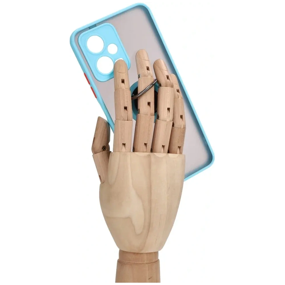 Hurtownia GSM - Etui s úchytem na prst Bizon Case Hybrid Ring do Xiaomi Poco X5 / Redmi Note 12 5G kouřové s jasně modrým rámečkem - BIZ2300 - {ean13} - Hurt