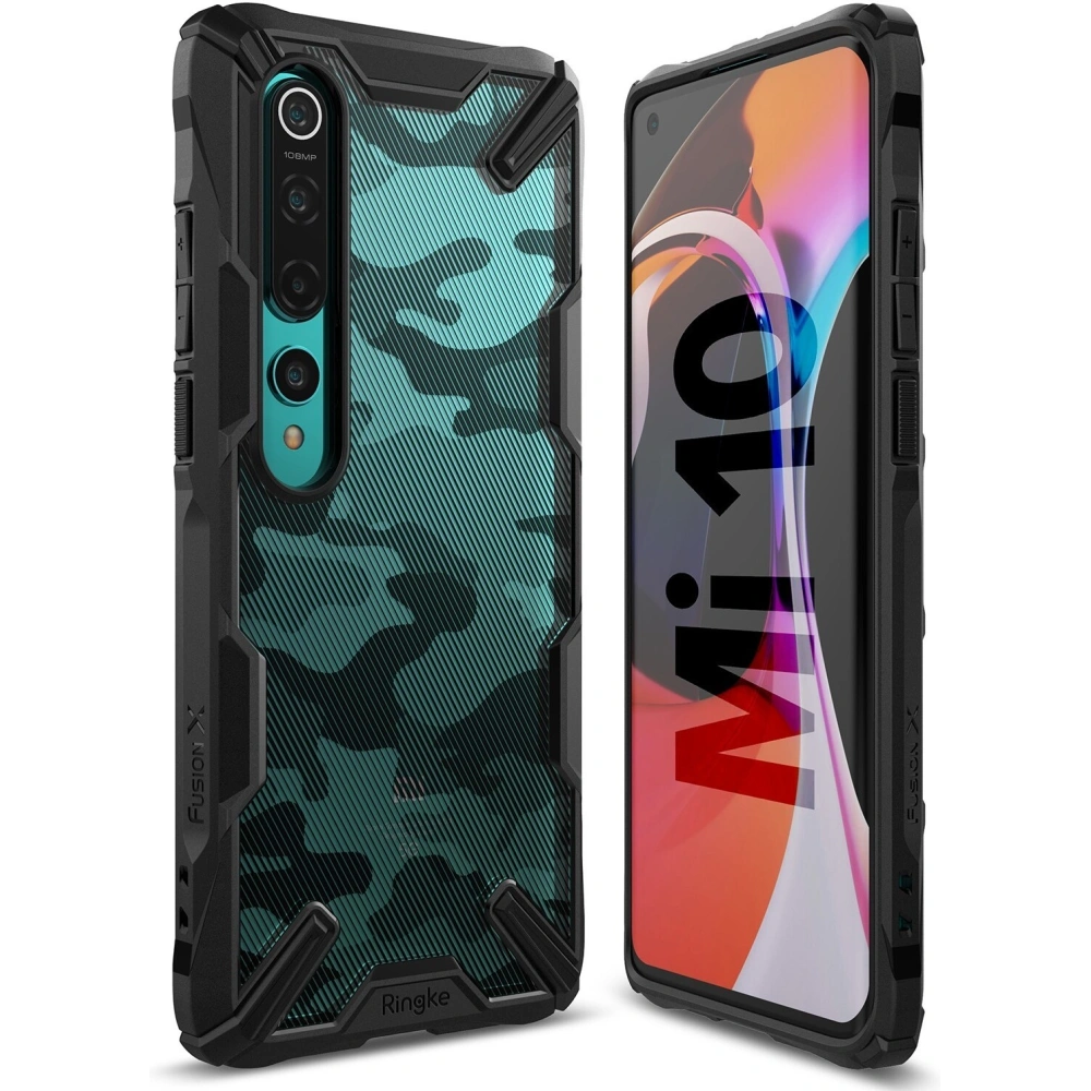 Hurtownia GSM - Etui Ringke Fusion-X Xiaomi Mi 10/Pro Camo (Moro) Black - RGK1170MOB - {ean13} - Hurt