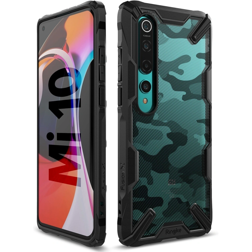 Hurtownia GSM - Etui Ringke Fusion-X Xiaomi Mi 10/Pro Camo (Moro) Black - RGK1170MOB - {ean13} - Hurt