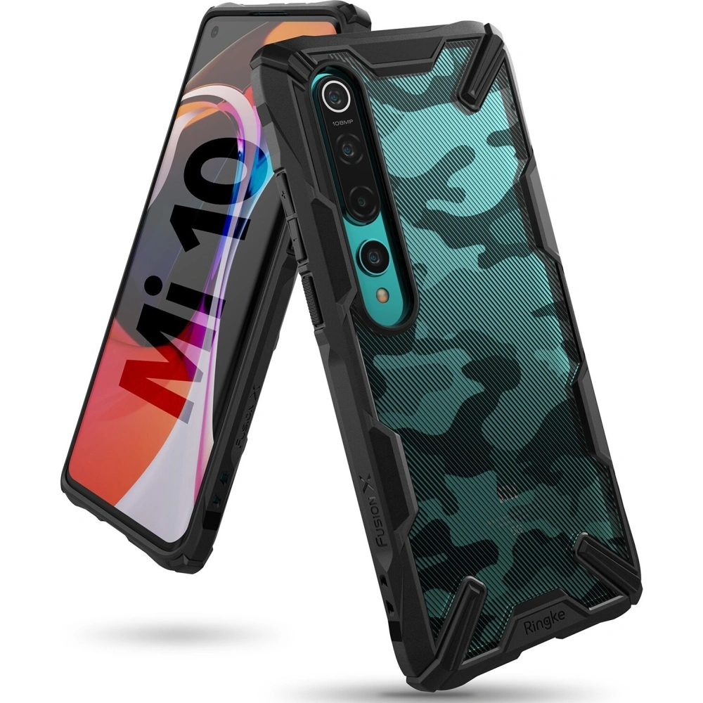 Hurtownia GSM - Etui Ringke Fusion-X Xiaomi Mi 10/Pro Camo (Moro) Black - RGK1170MOB - {ean13} - Hurt