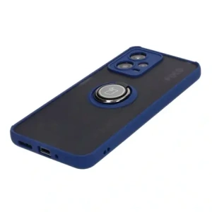Hurtownia GSM - Caz hibrid Bizon Ring Xiaomi Poco X5 / Redmi Note 12 5G fumuriu cu un cadru albastru închis - BIZ2306 - {ean13} - Hurt