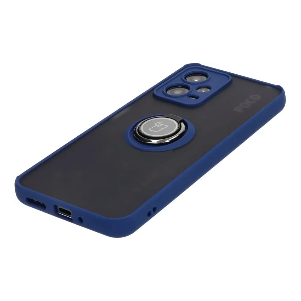 Wholesale Bizon Case Hybrid Ring Xiaomi Poco X5 / Redmi Note 12 5G smoky with a navy blue frame - BIZ2306 - {ean13} - Hurt