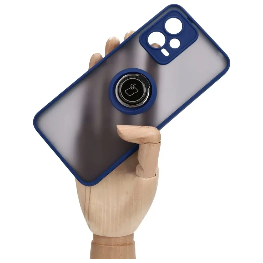 Wholesale Bizon Case Hybrid Ring Xiaomi Poco X5 / Redmi Note 12 5G smoky with a navy blue frame - BIZ2306 - {ean13} - Hurt