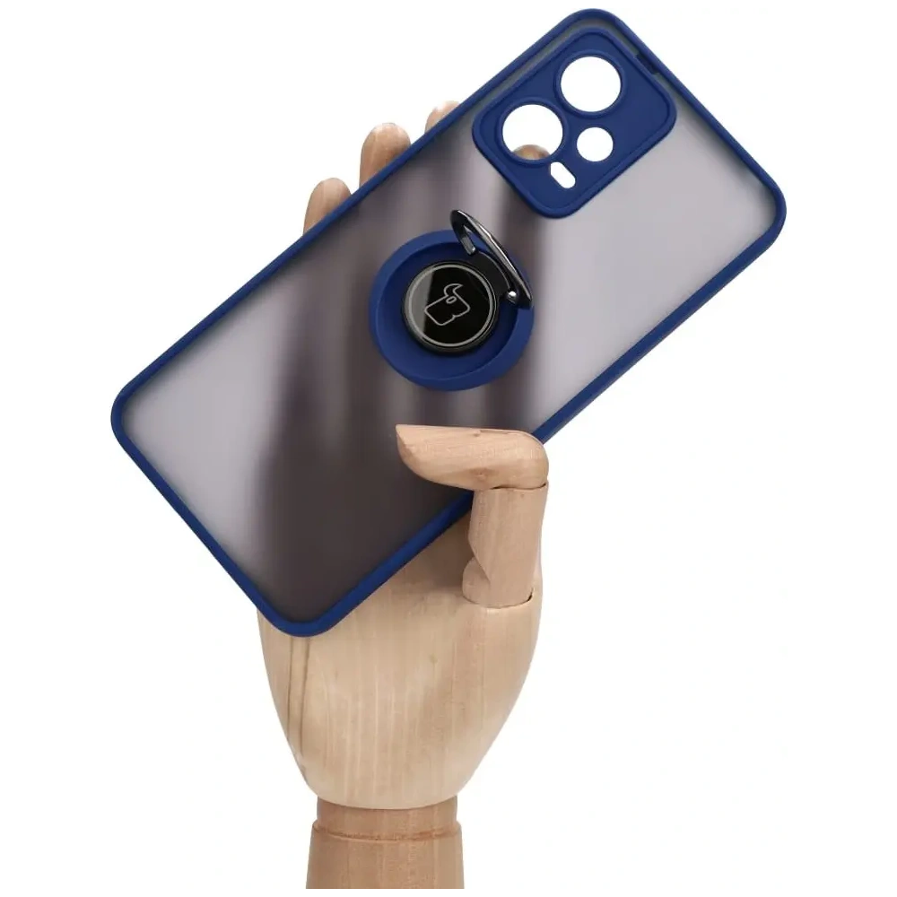 Wholesale Bizon Case Hybrid Ring Xiaomi Poco X5 / Redmi Note 12 5G smoky with a navy blue frame - BIZ2306 - {ean13} - Hurt