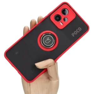 Hurtownia GSM - Bizon Case Hybrid Ring Xiaomi Poco X5 / Redmi Note 12 5G fumuriu cu un cadru roșu - BIZ2308 - {ean13} - Hurt
