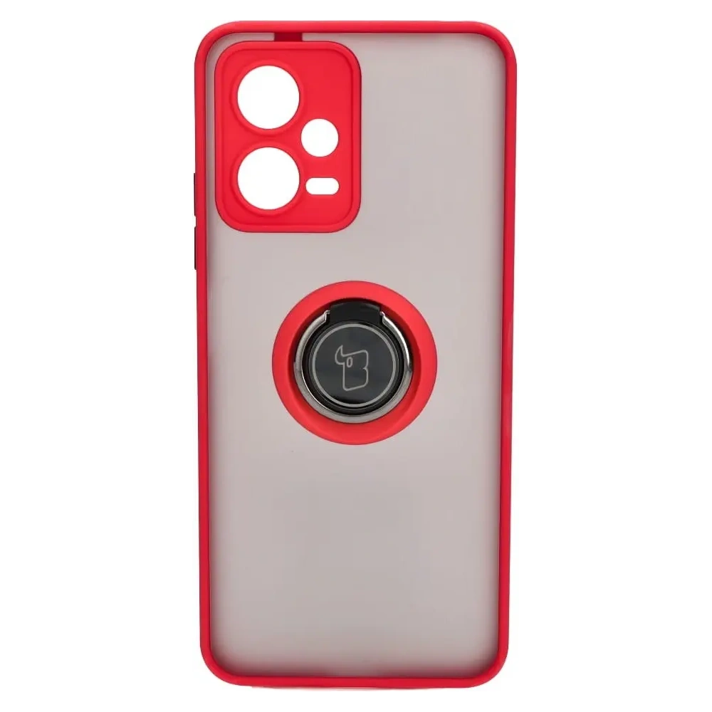 Hurtownia GSM - Bizon Case Hybrid Ring Xiaomi Poco X5 / Redmi Note 12 5G fumuriu cu un cadru roșu - BIZ2308 - {ean13} - Hurt