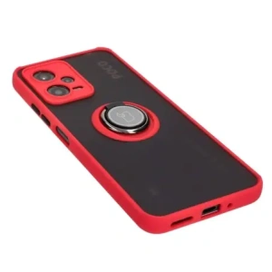 Hurtownia GSM - Bizon Case Hybrid Ring Xiaomi Poco X5 / Redmi Note 12 5G fumuriu cu un cadru roșu - BIZ2308 - {ean13} - Hurt