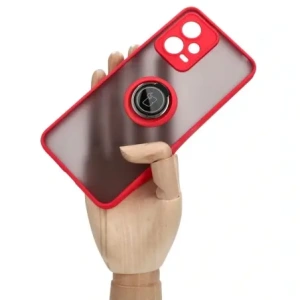 Hurtownia GSM - Bizon Case Hybrid Ring Xiaomi Poco X5 / Redmi Note 12 5G fumuriu cu un cadru roșu - BIZ2308 - {ean13} - Hurt