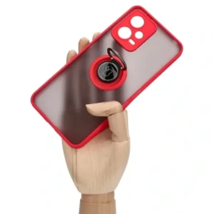 Hurtownia GSM - Bizon Case Hybrid Ring Xiaomi Poco X5 / Redmi Note 12 5G füstös piros kerettel - BIZ2308 - {ean13} - Hurt