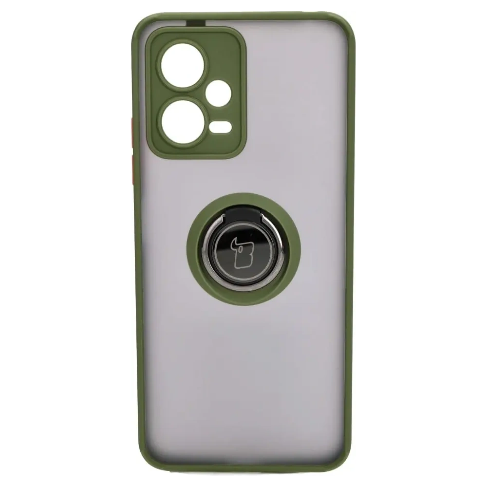Hurtownia GSM - Bizon Case Hybrid Ring Xiaomi Poco X5 / Redmi Note 12 5G rauchig mit einem grünen Rahmen - BIZ2311 - {ean13} - Hurt