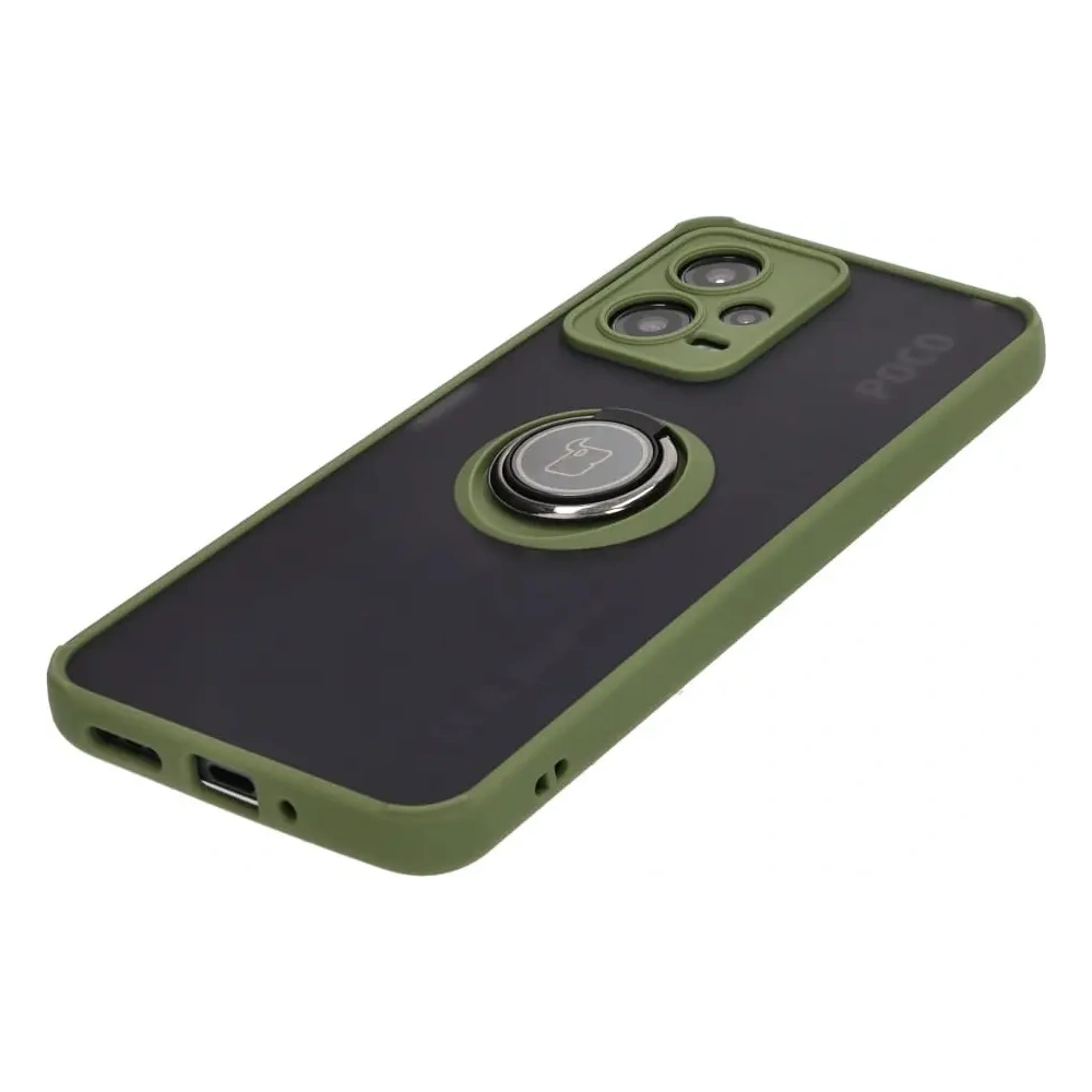 Hurtownia GSM - Bizon Case Hybrid Ring Xiaomi Poco X5 / Redmi Note 12 5G fumuriu cu un cadru verde - BIZ2311 - {ean13} - Hurt